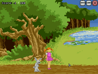 Zoomed screenshot of Educating Adventures of Girl and Rabbit