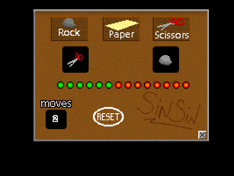 Zoomed screenshot of Rock Paper Scissors Reboot